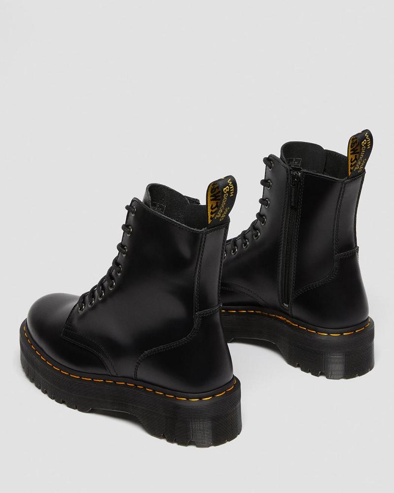 Dr Martens Jadon Smooth Leren Platform Laarzen Heren Zwart | NL 24GSO